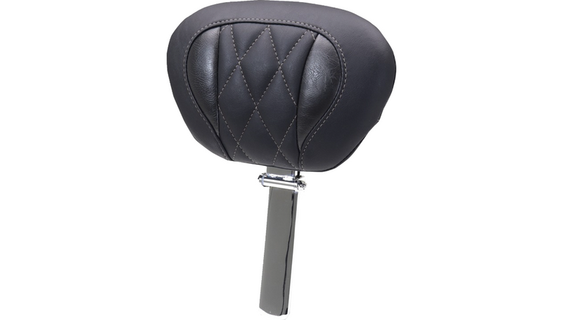MUSTANG Deluxe Driver Backrest - Diamond - Gunmetal Stitching - FLT/FLH '23-'25 - 89460GM