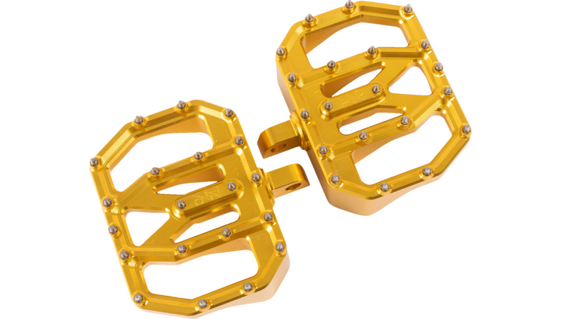 THRASHIN SUPPLY Mini Aggressor Floorboards - Gold - Rear - Harley-Davidson '72-'25 - TSC-2031-5-D