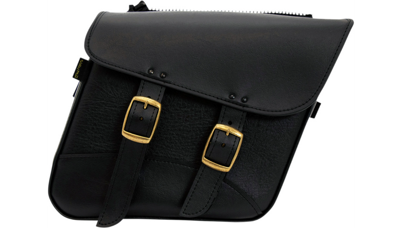 WILLIE & MAX LUGGAGE Brass Monkey Saddlebags - Slant - Brass - Small - 59588-08