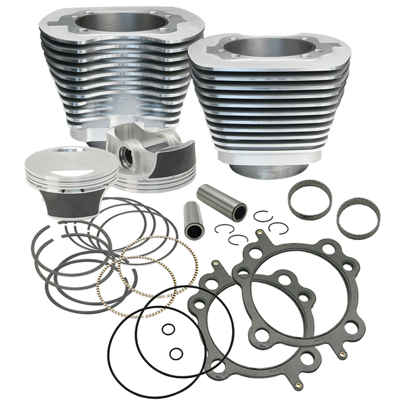 S&S CYCLE 106" Big Bore Cylinder Kit for '07-'17 HD® Big Twins (except '17 touring) - Silver Powder Coat Finish - 910-0202