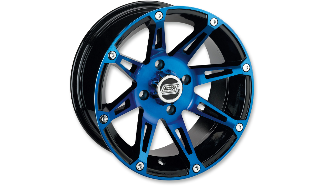 MOOSE UTILITY Wheel - 387X - Front - Anodized Blue/Black - 12x7 - 4/110 - 4+3 - 387ML127110BWB4