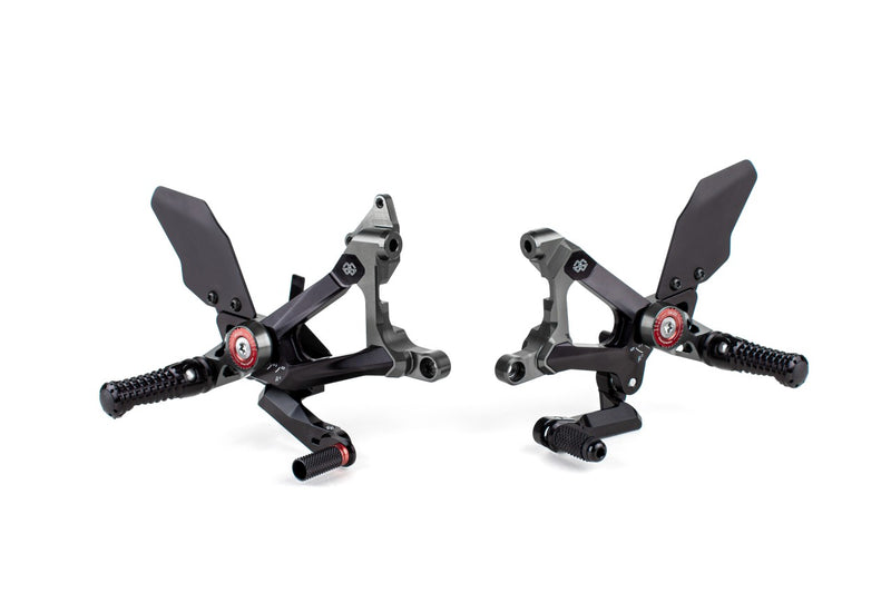 GILLES TOOLING MUE2 Rearset - Black - Ducati '20-'24 - MUE2-D02-B