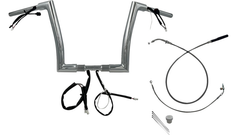 FAT BAGGERS INC. 1-1/2" EZ Install Flat Top Handlebar - 12" - Chrome - FLTRX '23-'25 - 649912