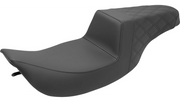 SADDLEMEN Step Up Seat - Passenger Lattice Stitched - Black - Street Glide/Road King '97-'07 - 897-06-173 - PartsOutlet.com.au