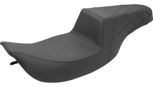 SADDLEMEN Step Up Seat - Passenger Lattice Stitched - Black - Street Glide/Road King '97-'07 - 897-06-173 - PartsOutlet.com.au