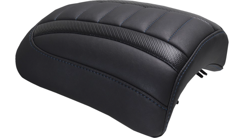 MUSTANG Padded Passenger Seat Cowl - Double Diamond - Sky Blue Stitch - FLT/FLH '23-'25 - 88611SB