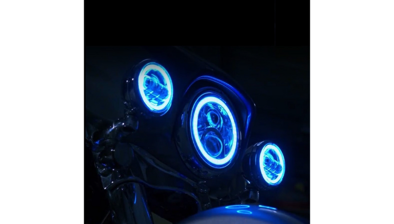 CUSTOM DYNAMICS ProGLOW 7" Headlamp - with Adapter - Chrome - PG-7-14-C