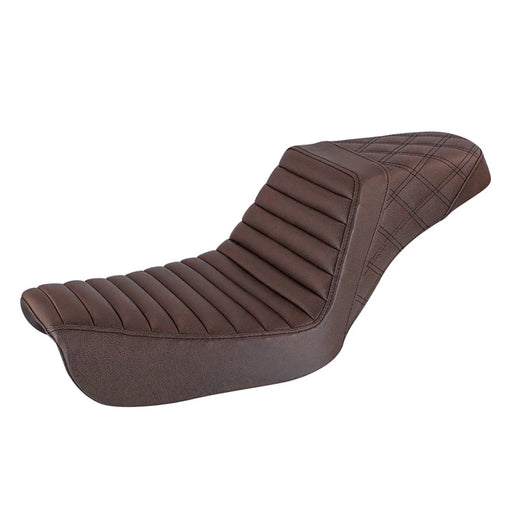 SADDLEMEN Step Up Seat - Brown - Dyna FXD '04-'05 - 804-04-176BR - PartsOutlet.com.au