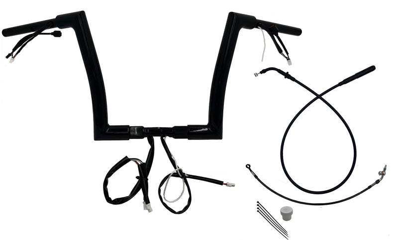FAT BAGGERS INC. 1-1/2" EZ Install Flat Top Handlebar - 12" - Black - FLTRX '23-'25 - 649912-B