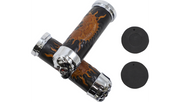 DRAG SPECIALTIES Grips - Skull Grips - Red Eyes - Harley-Davidson 1980-2022 - Chrome 17-0505CDTS - PartsOutlet.com.au