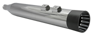 BASSANI XHAUST Slip On DNT Straight Can Mufflers for '95-'16 FL - Chrome/Black 1F7DNT5 - PartsOutlet.com.au
