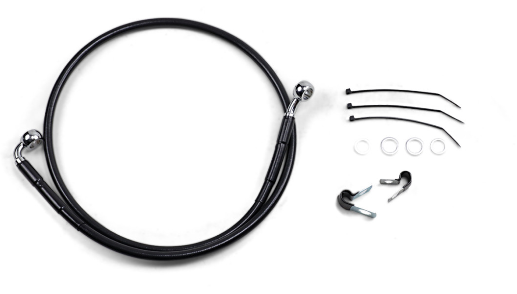 DRAG SPECIALTIES Brake Line - Front - FXD '99-'05 - Black - 38-7/8" 640112-BLK