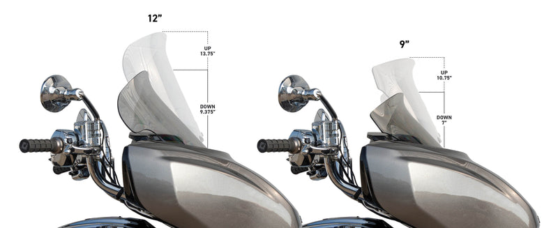 KLOCK WERKS Windshield - 9" - Blue Ice - Chieftain PowerPlus/Roadmaster PowerPlus KWW-04-0650