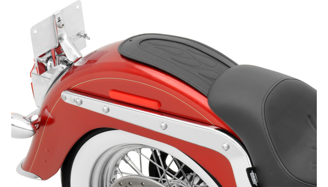 DRAG SPECIALTIES Fender Skin - Flame Stitched Automotive-Grade Vinyl Center - Harley-Davidson 2000-2010 - 13-1/4" 1405-0149