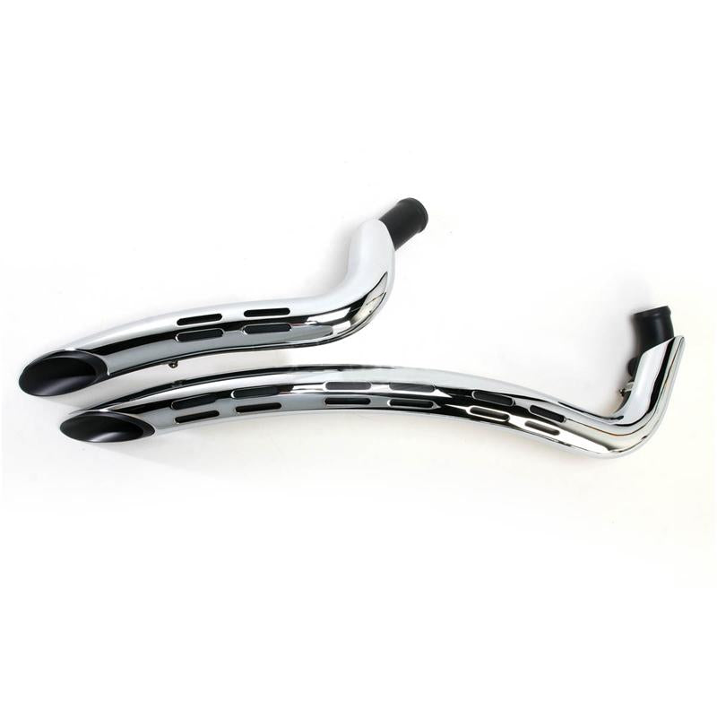 BASSANI XHAUST Sweeper Exhaust - '86-'17 Softail & Dyna - Black/Chrome 1SD2F - PartsOutlet.com.au