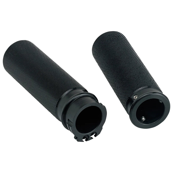 JOKER MACHINE Grips - Knurled - Cable - Black - Harley-Davidson 1982-2022 - 03-93-1 - PartsOutlet.com.au