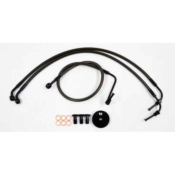 LA CHOPPERS BRAKE LINE MIDNIGHT STAINLESS FOR 12"-14" APE HANGERS - FL '14-'19 - LA-8011B13M
