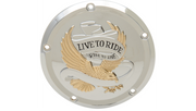 DRAG SPECIALTIES 5-Hole - Gold - Harley-Davidson 2015-2023 - Live to Ride Derby Cover D33-0110GA - PartsOutlet.com.au