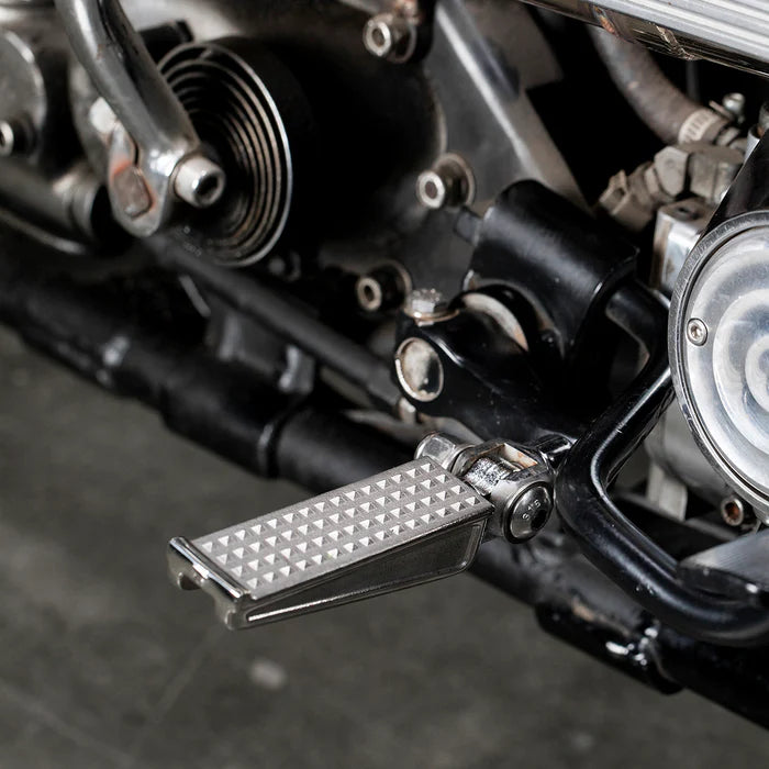 BILTWELL Sanderson Footpegs - Polished - Silver - 7001-302-01 - PartsOutlet.com.au