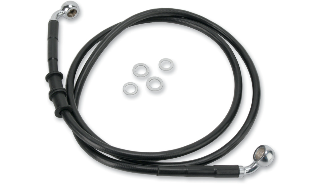 DRAG SPECIALTIES Brake Line - Front - Black - +2" - '10-'15 FXDWG 660323-2BLK