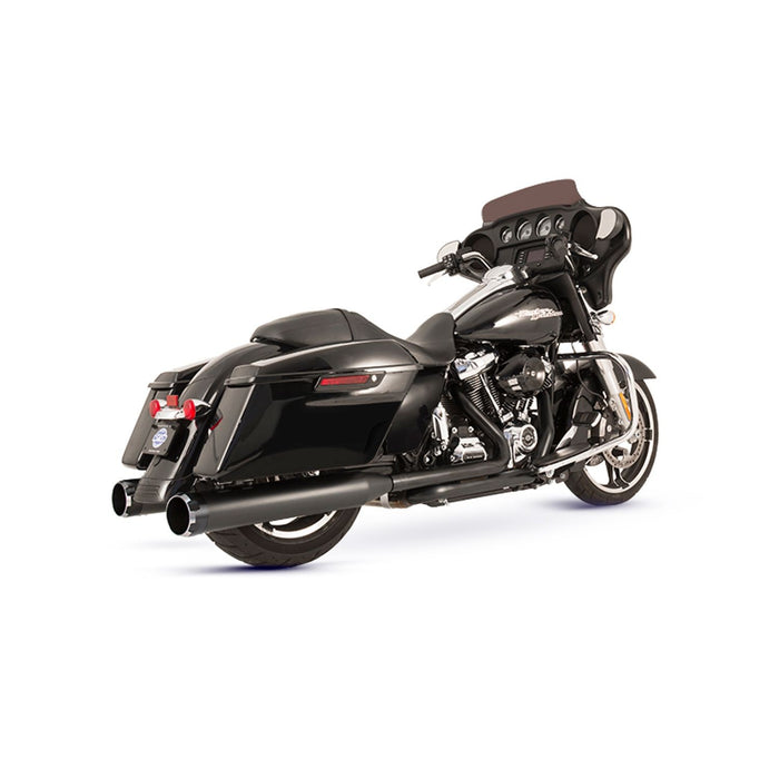 S&S CYCLE EL DORADO EXHAUST SYSTEM for M8 TOURING MODELS–Chrome with Black Thruster End Cap 550-0700C