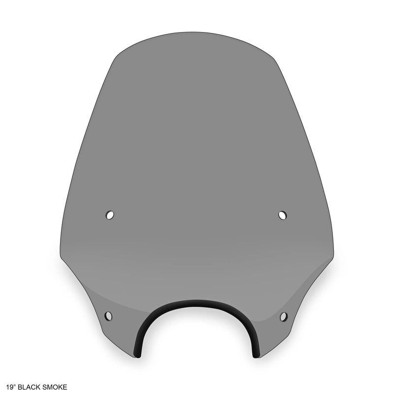 MEMPHIS SHADES El Paso Windshield - 19" - 7" Headlight Cutout - Black Smoke - MEP5223