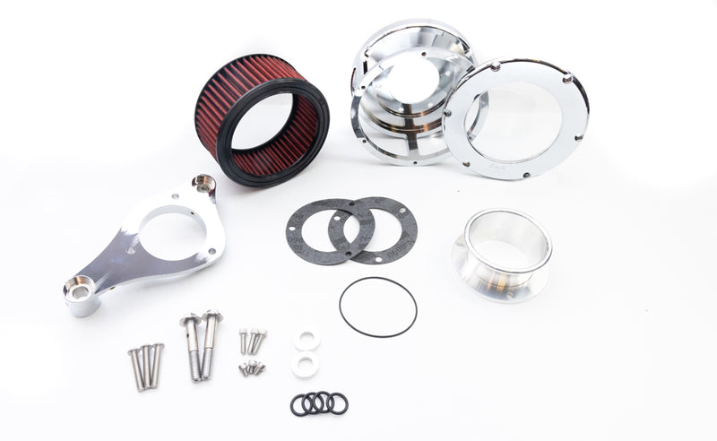 FEULING OIL PUMP CORP. Air Cleaner - BA Series - Chrome - Clear Cover - Red - Harley-Davidson 2017-2022 - M8 5438 - PartsOutlet.com.au