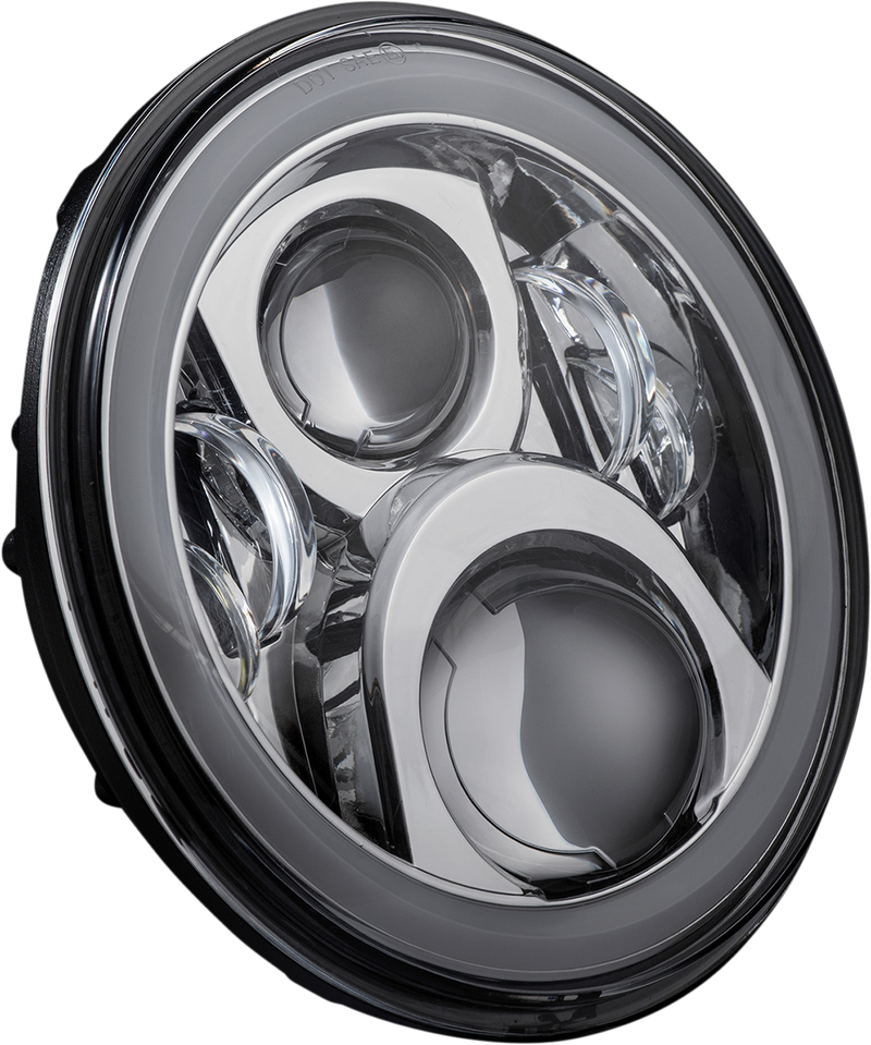 CUSTOM DYNAMICS ProGLOW* 7" Headlamp - with Adapter - Chrome PG-7-14-C
