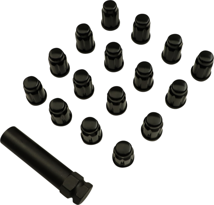 MOOSE UTILITY Lug Nut - Splined - 10 mm - Black - 16 Pack SPMO3808BL4