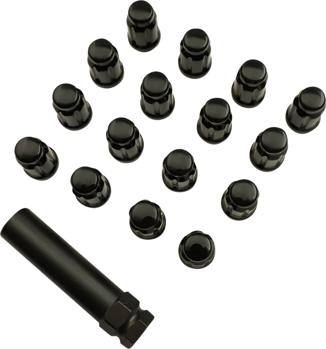 MOOSE UTILITY Lug Nut - Splined - 12 mm x 1.50 - Black - 16 Pack SPMO3807BL4