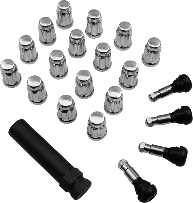 MOOSE UTILITY Lug Nut - Splined - 3/8" - Chrome - 16 Pack SPMO3803L4