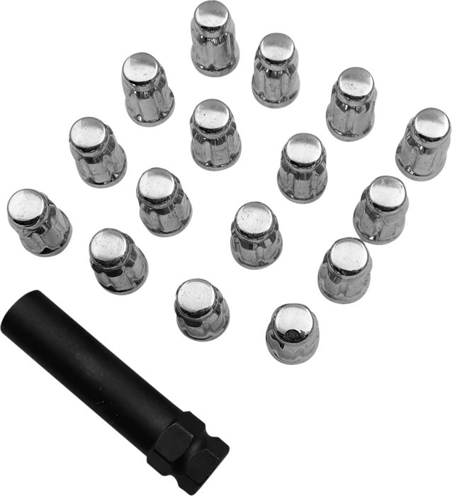 MOOSE UTILITY Lug Nut - Splined - 12 mm x 1.25 - Chrome - 16 Pack SPMO03806L4