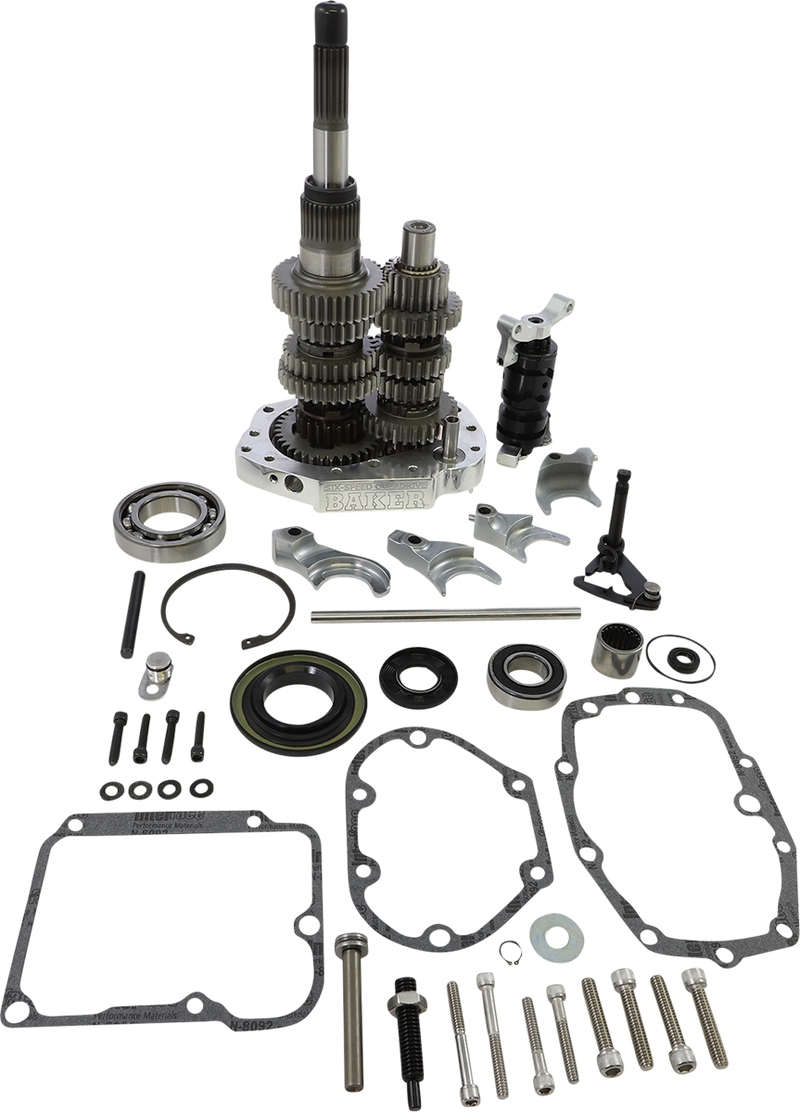 BAKER DRIVETRAIN 6-Speed Gear Set - Harley-Davidson '00-'06 - Polished OD6-401P-02 - PartsOutlet.com.au