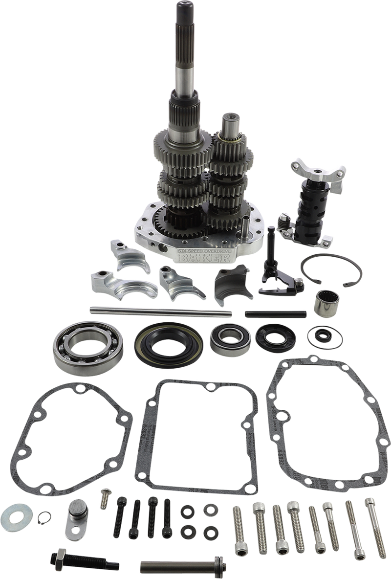 BAKER DRIVETRAIN 6-Speed Gear Set - Harley-Davidson '90-'97 - Polished OD6-401-02 - PartsOutlet.com.au