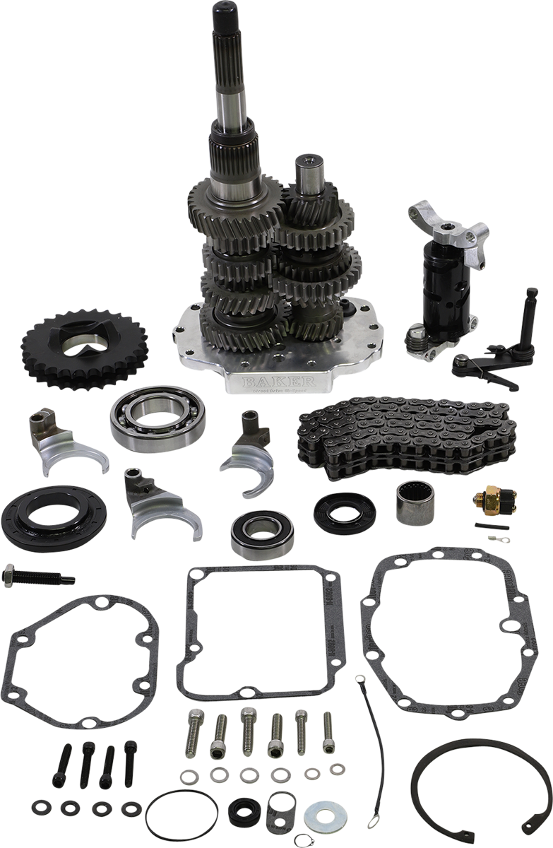 BAKER DRIVETRAIN Direct Drive Gear Set - 6-Speed - Harley-Davidson '90-'97 - Polished DD6-411-02 - PartsOutlet.com.au