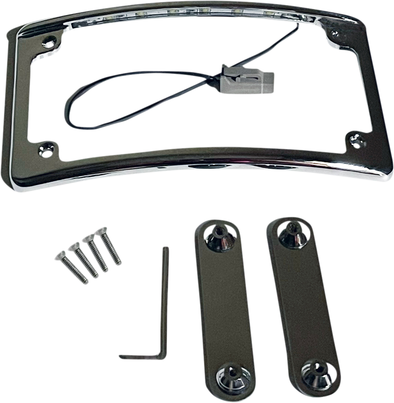 CUSTOM DYNAMICS License Plate Frame - LED - Chrome LPF-RAD-CVO-C