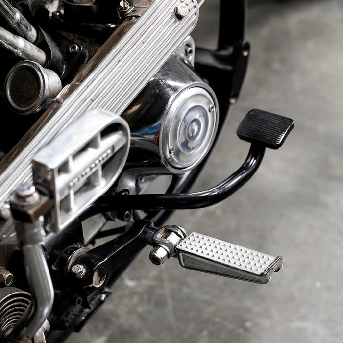 BILTWELL Sanderson Footpegs - Polished - Silver - 7001-302-01 - PartsOutlet.com.au