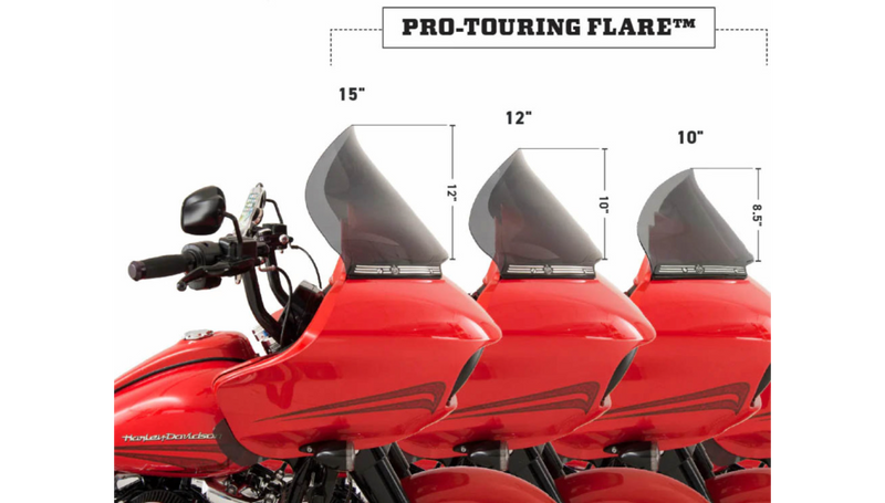 KLOCK WERKS Flare Windshield - 12" - Dark Smoke - FLTR '98-'13 - KWW-01-0620-DS