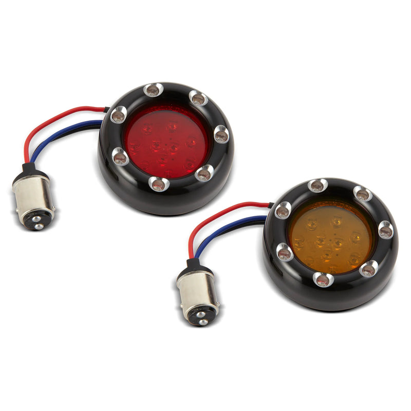 ARLEN NESS FIRE RING LED KITS FOR FACTORY TURN SIGNALS, BLACK - RED LENS / RED RING - 12-755 - PartsOutlet.com.au