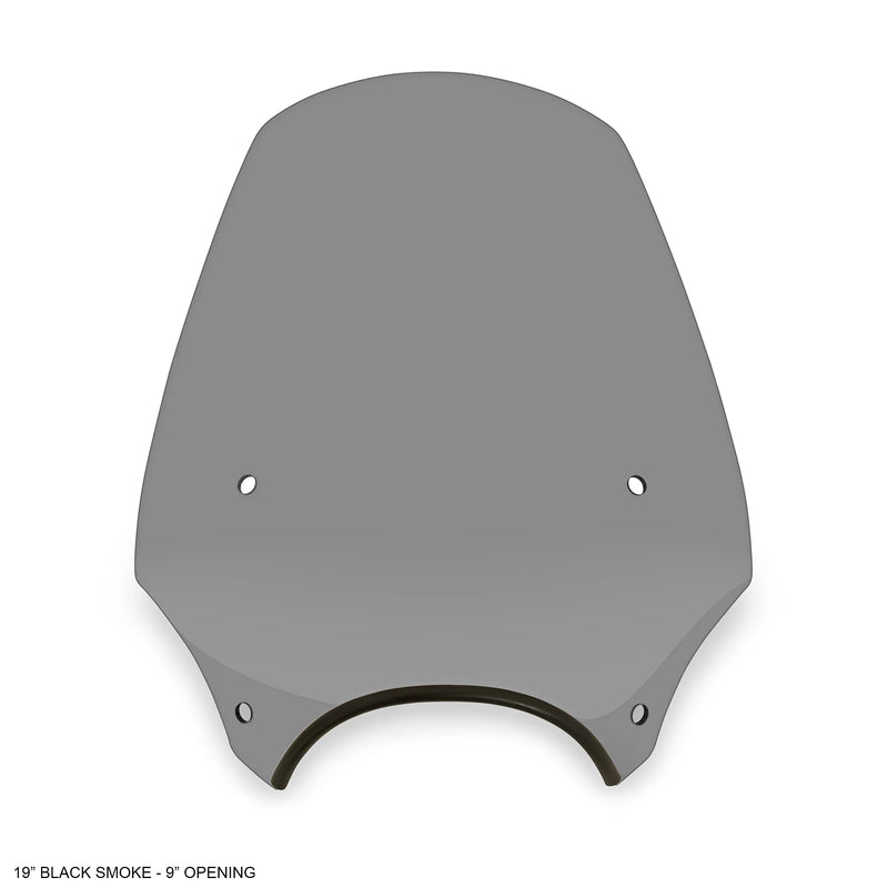 MEMPHIS SHADES El Paso Windshield - 19" - 9" Headlight Cutout - Black Smoke - MEP5283