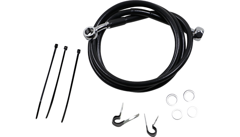 DRAG SPECIALTIES Brake Line - Front - Black - +2" - '99-'07 FXST - 640210-2BLK