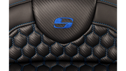 SADDLEMEN RoadSofa Seat - Honeycomb - Blue Stitch - with Backrest - FLH/FLT '08-'23 A808-07R-189BLU - PartsOutlet.com.au