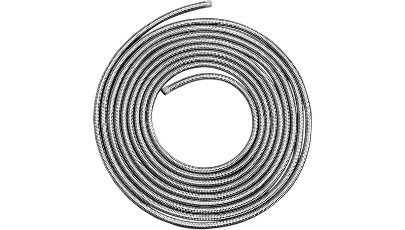 DRAG SPECIALTIES Braided Oil/Fuel Line - Stainless Steel - 3/8" - 6' - 096617-HC9