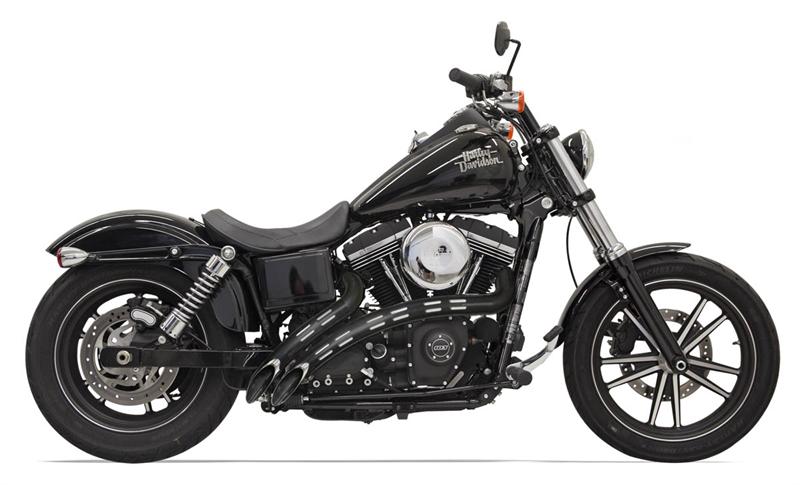 BASSANI XHAUST Sweeper Exhaust - '86-'17 Softail & Dyna - Chrome/Black 1SD2FB - PartsOutlet.com.au