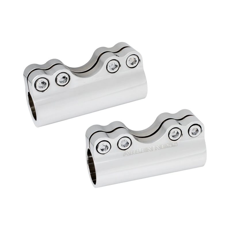 ARLEN NESS MODULAR ADJUSTABLE HANDLEBAR CLAMPS, CHROME - 1" HANDLEBARS - 08-051
