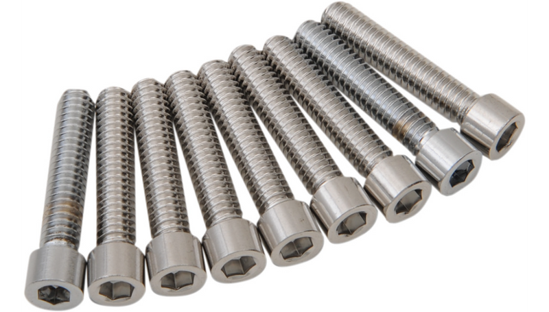 DRAG SPECIALTIES Bolt Kit M8 Camshaft Cover Smooth All Chrome - Harley-Davidson 2017-2021 - MK779S - PartsOutlet.com.au