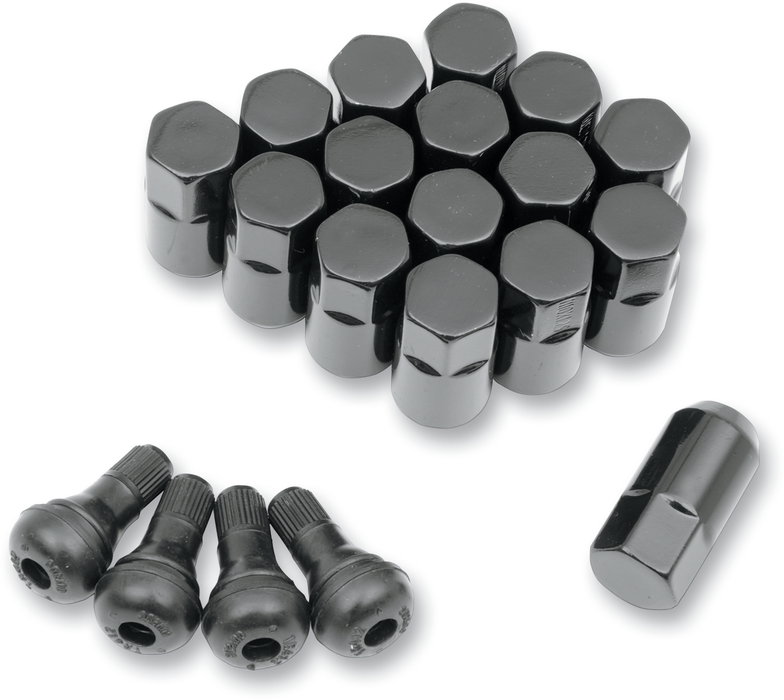 MOOSE UTILITY Lug Nut - 10 mm x 1.25 - Black - Tapered - 16 Pack SP300MO208B