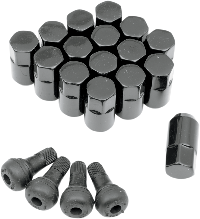 MOOSE UTILITY Lug Nut - 3/8"-24 - Black - Tapered - 16 Pack - Polaris '96-'14 - SP300MO201B