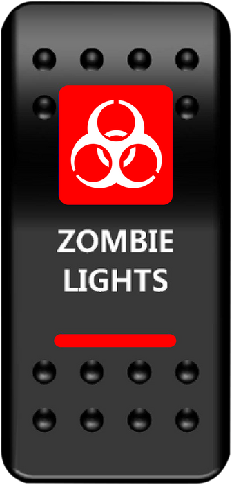 MOOSE UTILITY Rocker Switch - Zombie Lights - Red ZMB-PWR-R