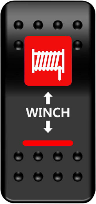 MOOSE UTILITY Rocker Switch -Winch - Red WN-I-O-R